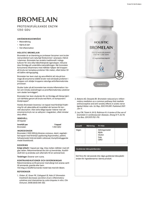 Holistic Bromelain 60 kapslar