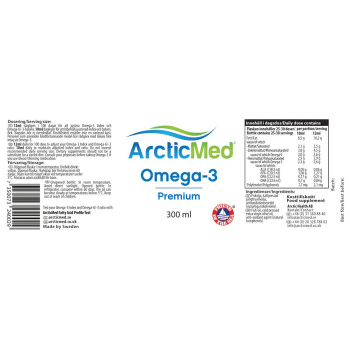 ArcticMed Omega-3 Premium Natural, 300ml