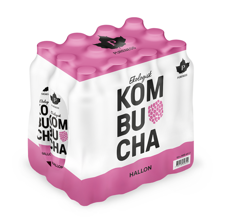 Pureness Ekologisk Kombucha Hallon 400 ml x 12st