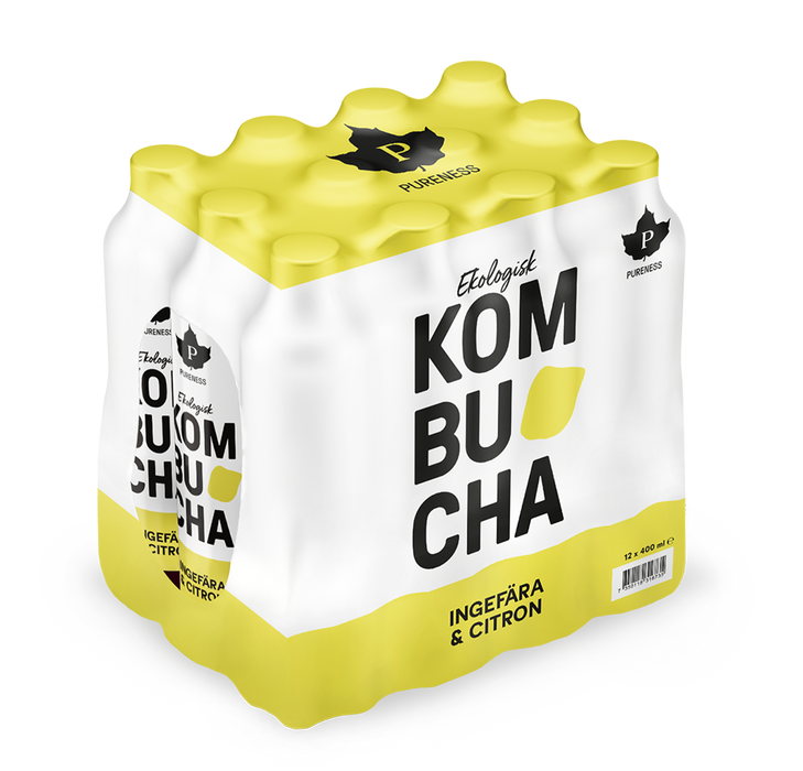 Pureness Ekologisk Kombucha Ingefära & Citron 400 ml x 12st