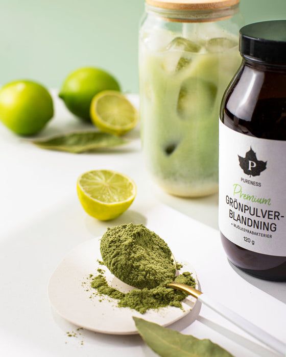 Pureness Premium Grönpulverblandning + mjölksyrabakterier - 120 g