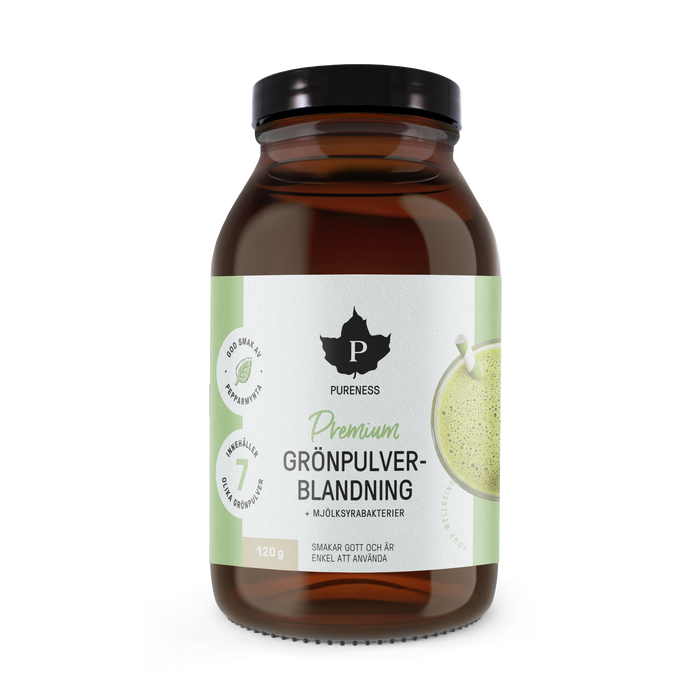 Pureness Premium Grönpulverblandning + mjölksyrabakterier - 120 g