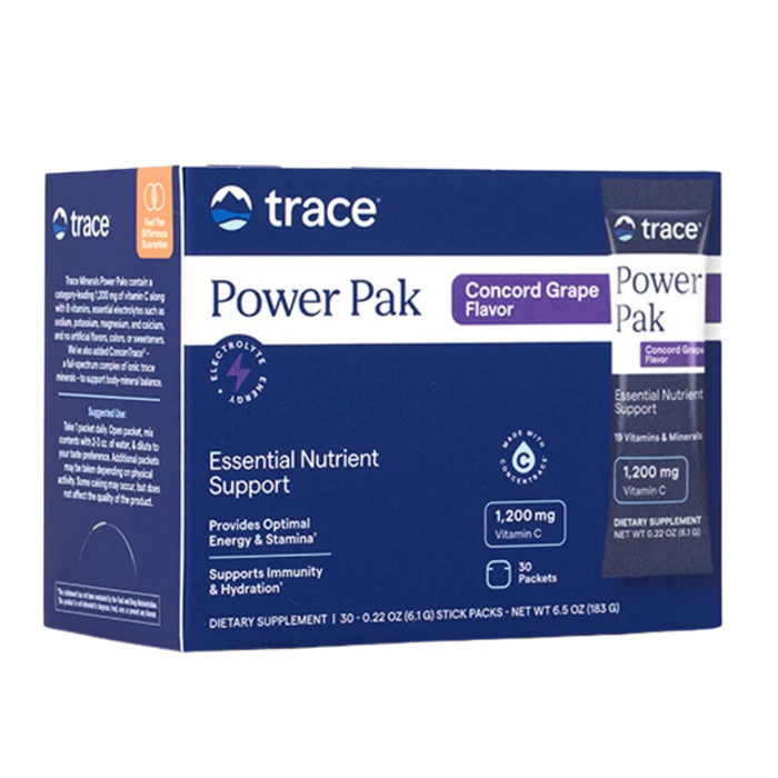 Trace Minerals Electrolyte Stamina Power Pak NON-GMO Concord Grape 30 packets
