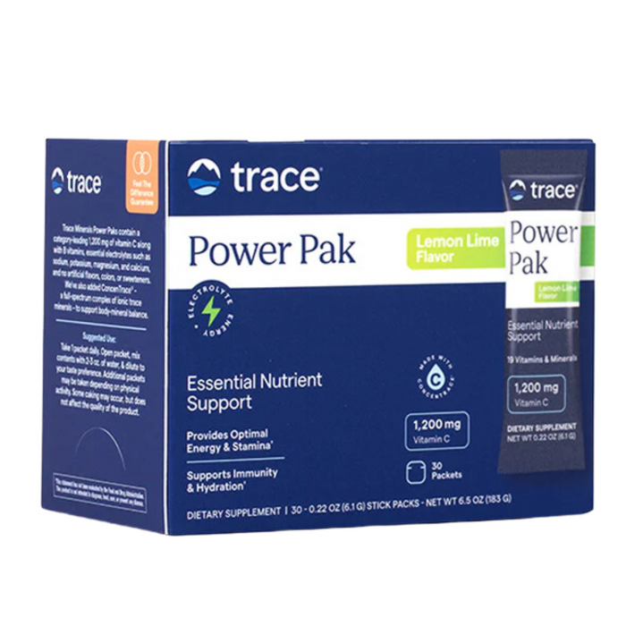Trace Minerals Electrolyte Stamina Power Pak NON-GMO Lemon/Lime 30 packets