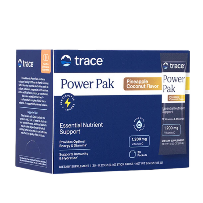 Trace Minerals Electrolyte Stamina Power Pak NON-GMO Pineapple/Coconut 30 packets