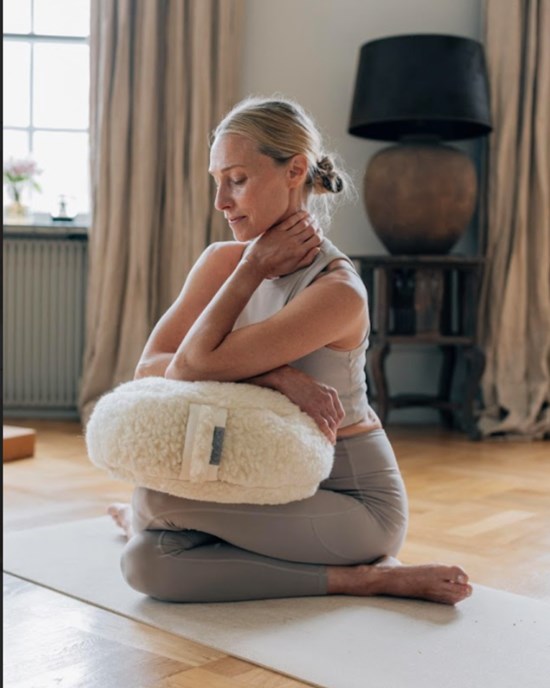 Yogiraj Meditationskudde ull Premium wool meditation cushion, Silver Grey