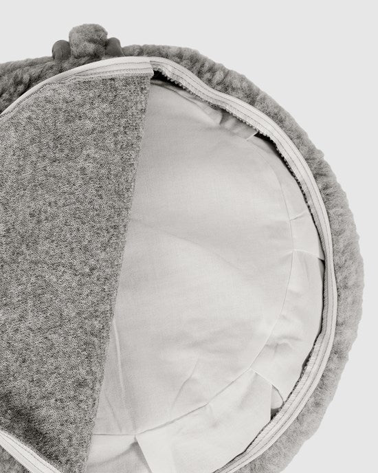 Yogiraj Meditationskudde ull Premium wool meditation cushion, Silver Grey
