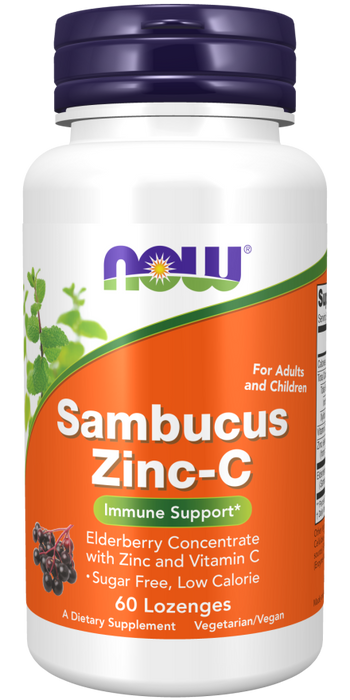Now Foods Sambucus Zinc-C 60 sugtabletter