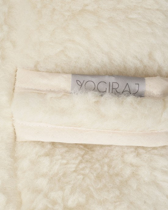 Yogiraj Rectangular Premium wool bolster, Natural