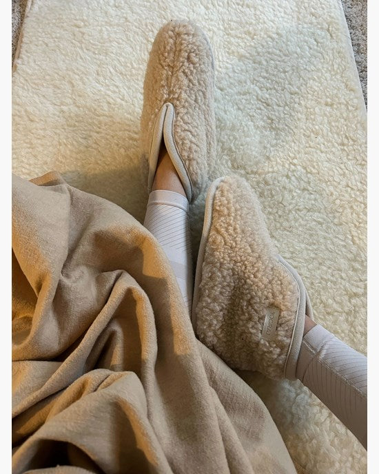 Yogiraj Ulltoffla Premium merino wool slippers, Natural