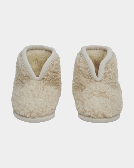 Yogiraj Ulltoffla Premium merino wool slippers, Natural