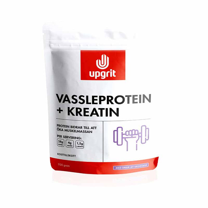 Upgrit Vassleprotein + Kreatin, Skogsbär - 1100 gram