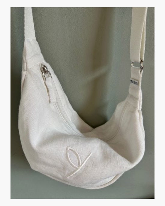 Yogiraj Väska Sling bag organic linen, White linen