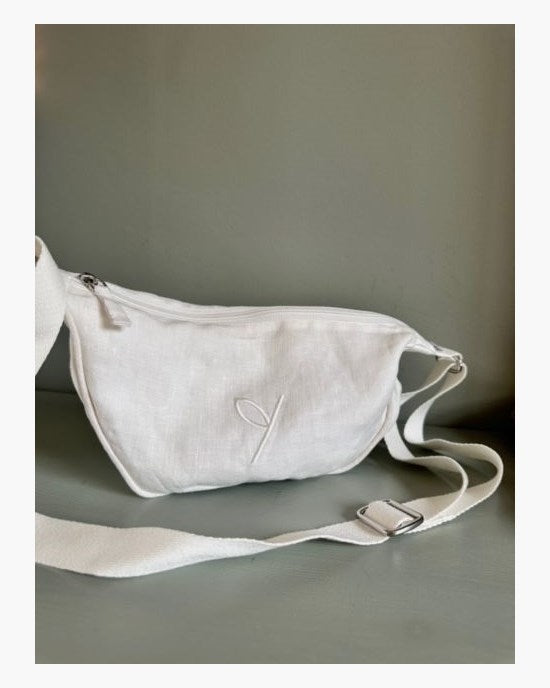 Yogiraj Väska Sling bag organic linen, White linen