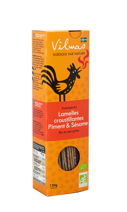 Vilmas Swedish Organic Sesame & Spice Organic Sticks 120 g
